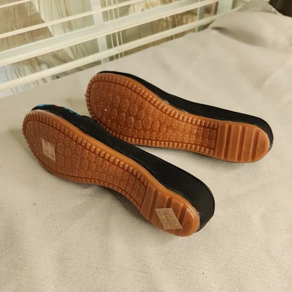 Women's Backless Embroidered Black Chinese Style Casual Slippers Loafer Size 8.5 - Picture 7 of 7